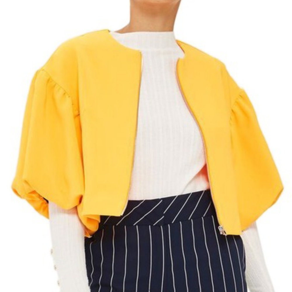 TOPSHOP Puff Sleeve Crop Jacket